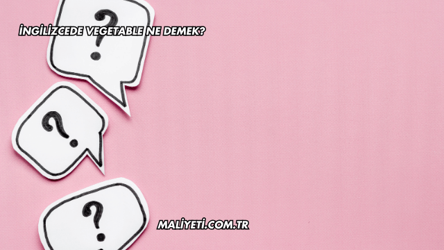 İngilizcede Vegetable Ne Demek?