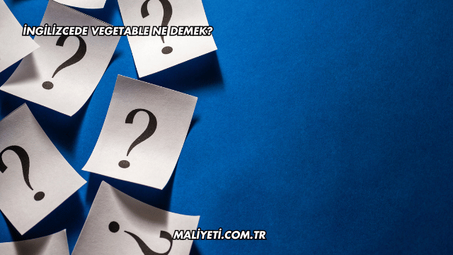 İngilizcede Vegetable Ne Demek?